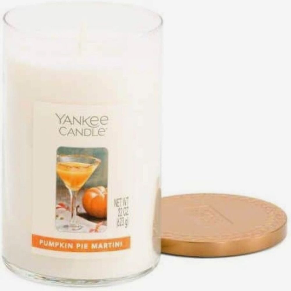 YANKEE CANDLE Pumpkin Pie Martini 22oz Large Jar Tumbler Candle 2-Wick Spice - Picture 8 of 8
